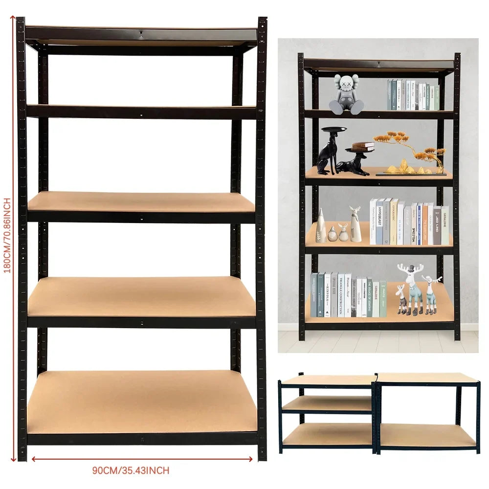 5 Tier Heavy Duty Galvanised Adjustable Storage Shelving Unit 875KG Metal Racking