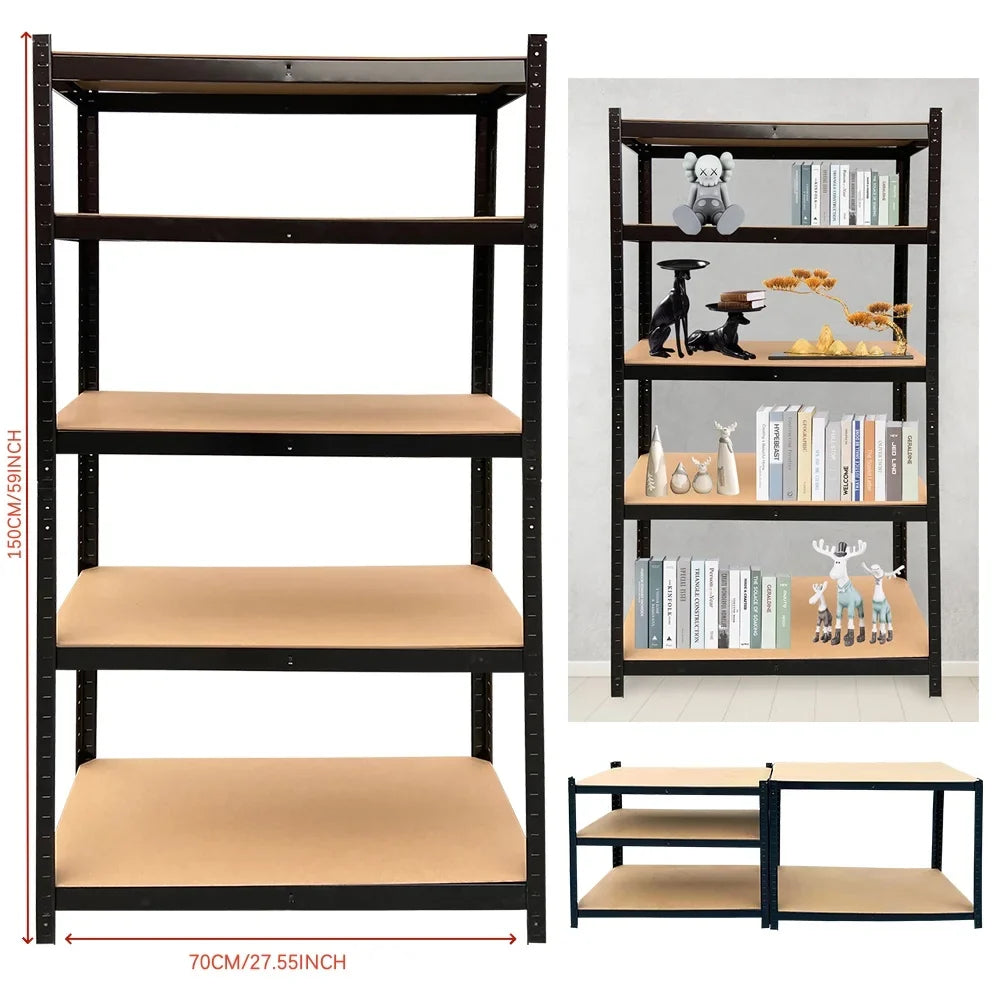 5 Tier Heavy Duty Galvanised Adjustable Storage Shelving Unit 875KG Metal Racking