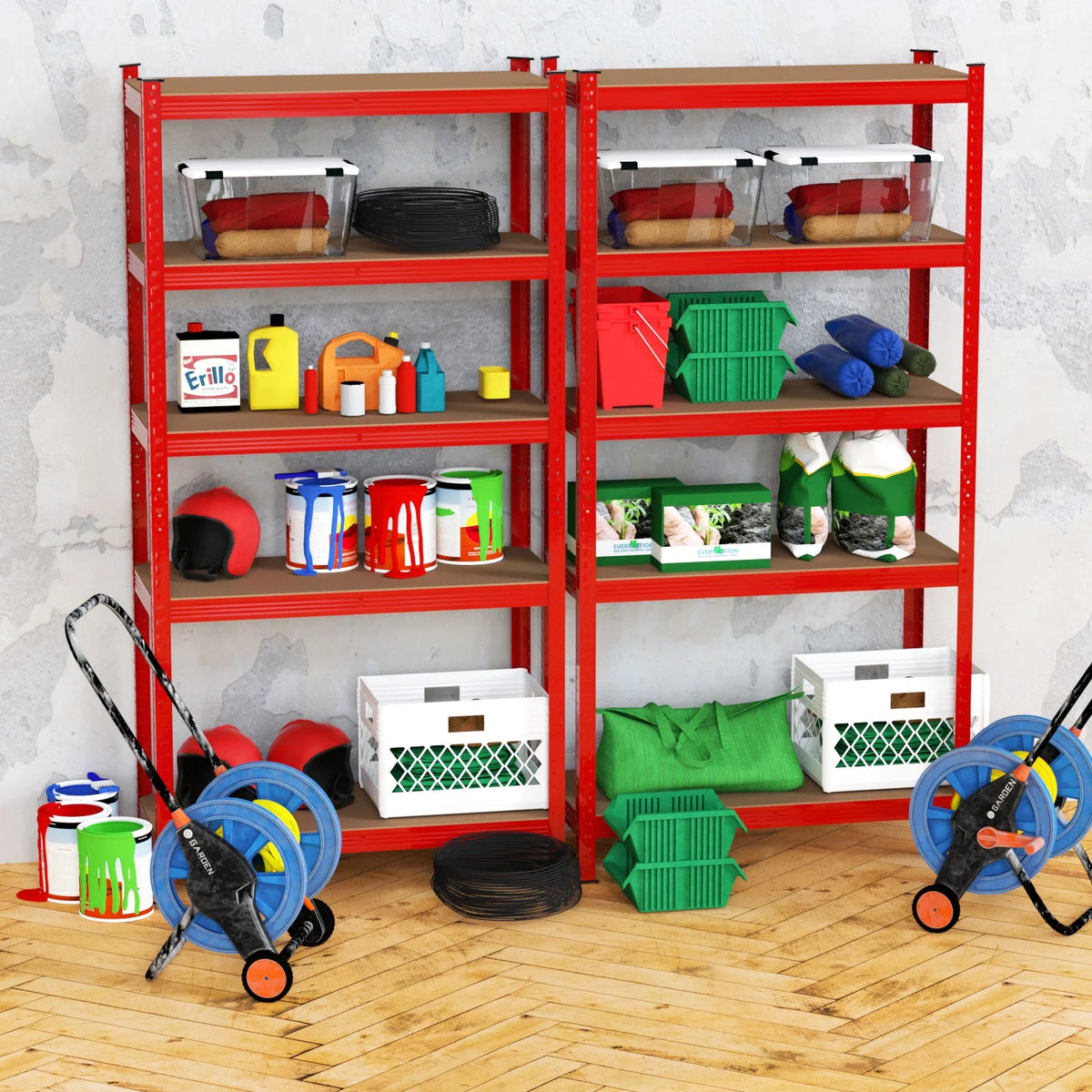 5 Tier Heavy Duty Galvanised Adjustable Storage Shelving Unit 875KG Metal Racking