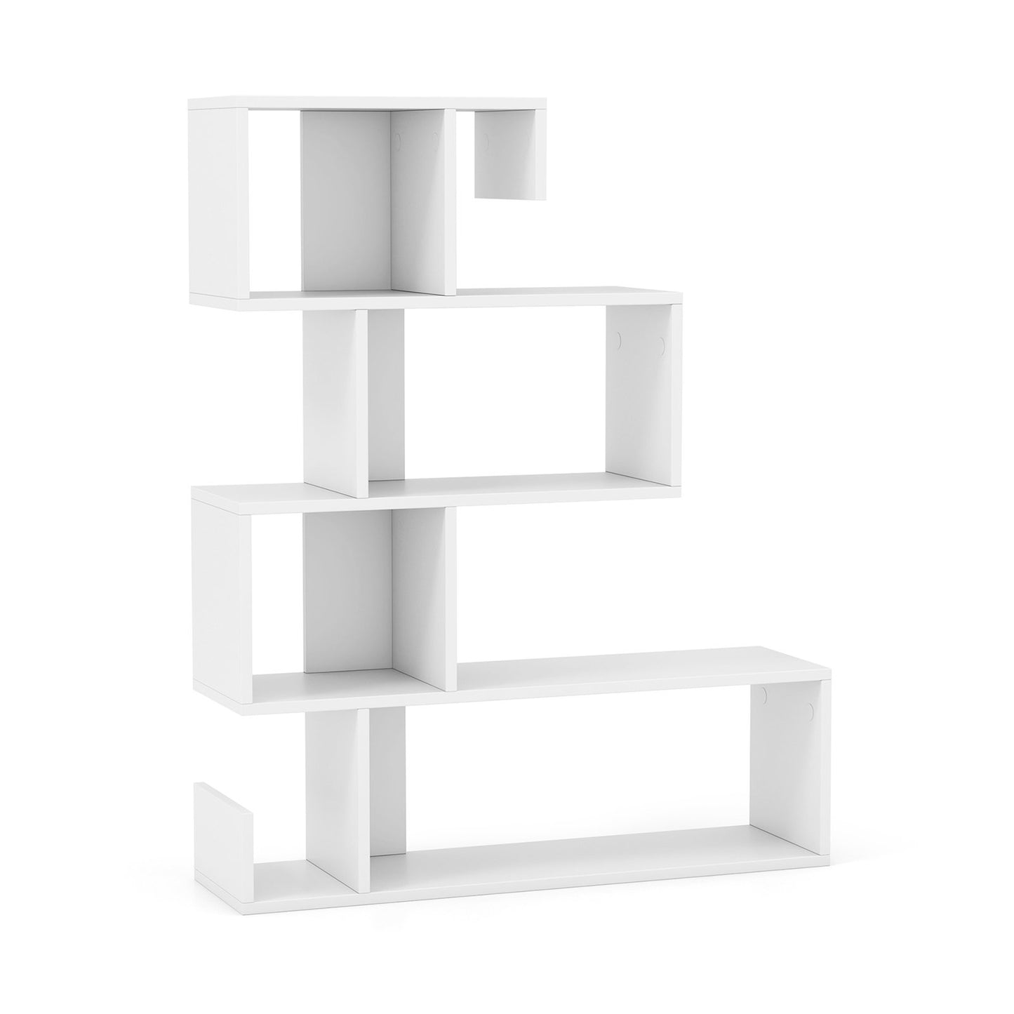 5-Tier S-Shaped Bookshelf with Open Cubes and Anti-Toppling Kits-Black
