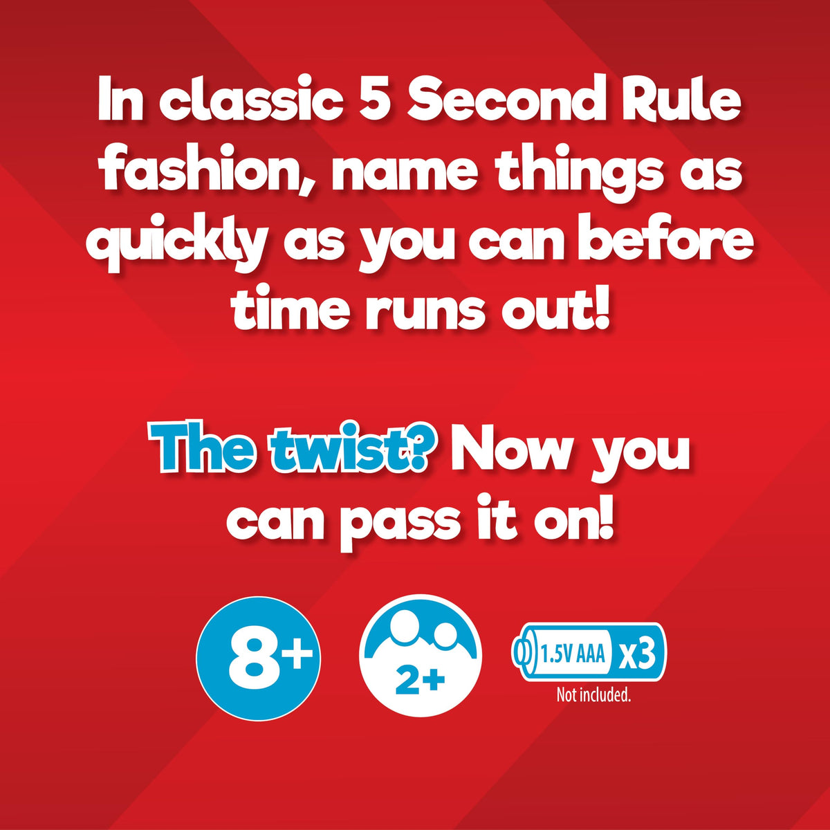 5 Second Rule Relay – Electronic Family Party Game for Fast, Fun Handoffs