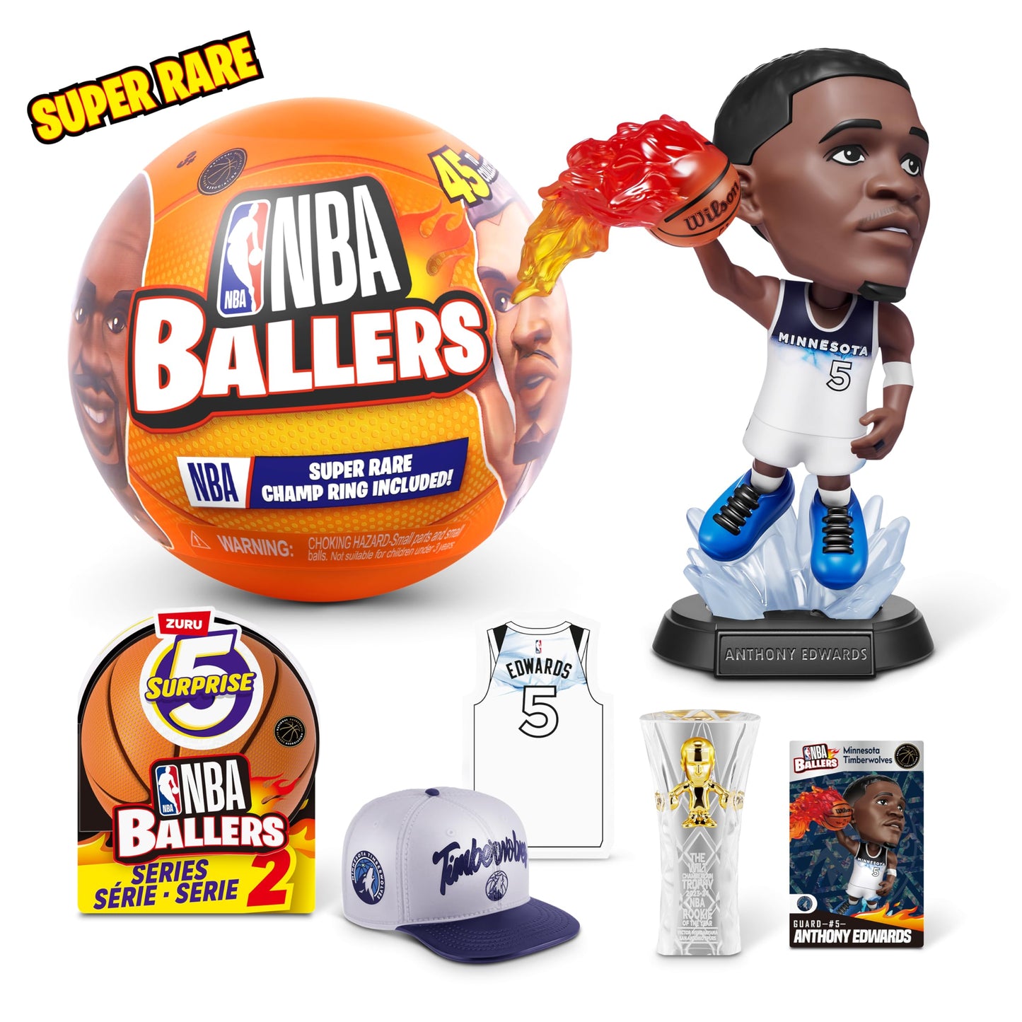 5 Surprise NBA Ballers Series 2 by ZURU – Licensed NBA Collectible Figures & Unboxing Toy