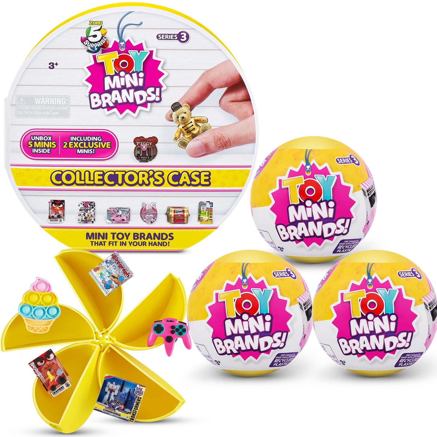 5 Surprise Toy Mini Brands Series 3 Collector’s Kit by ZURU – 3 Capsules + Collector’s Case, Amazon Exclusive