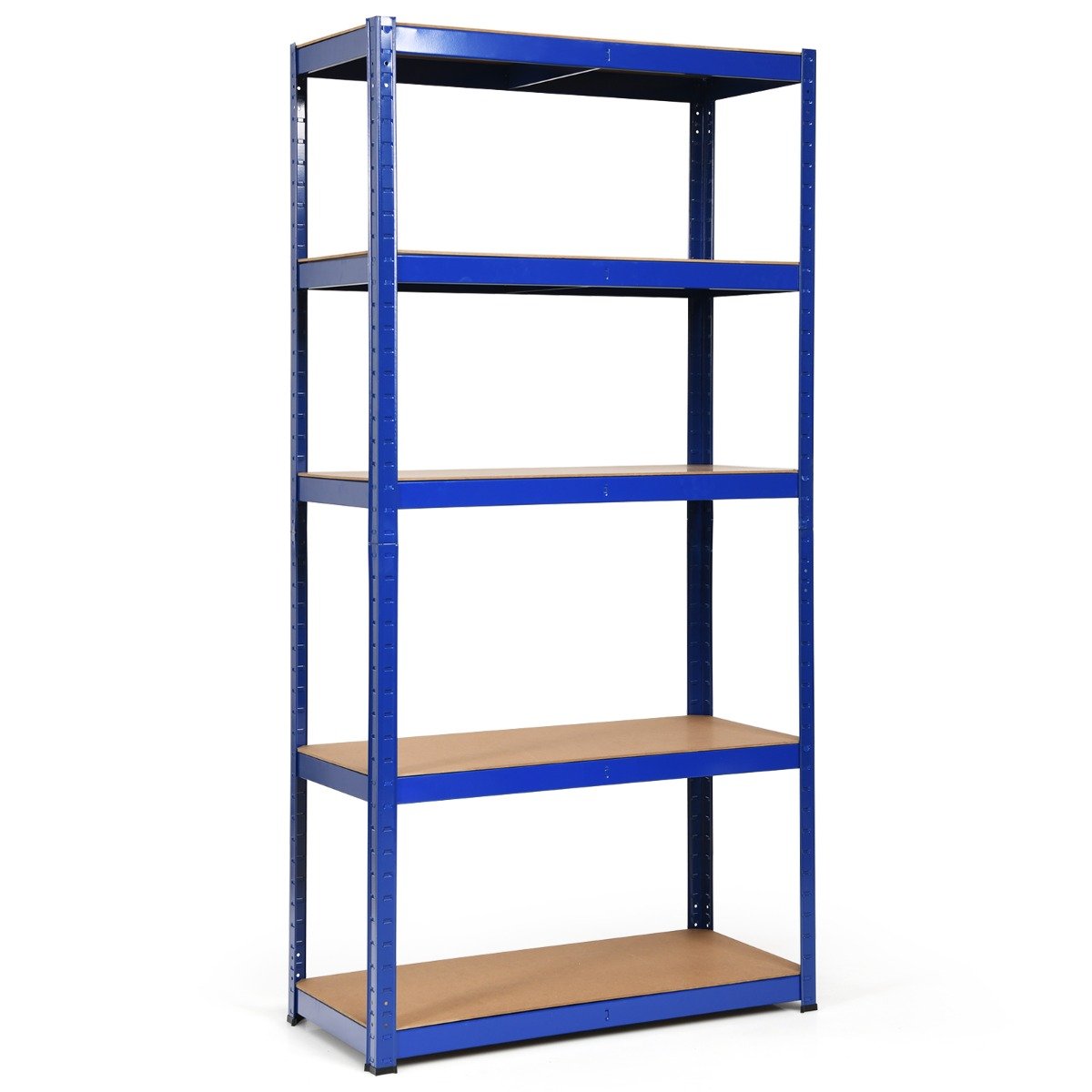 5-Tier Storage Rack with Boltless Shelving and Adjustable Shelves-Grey