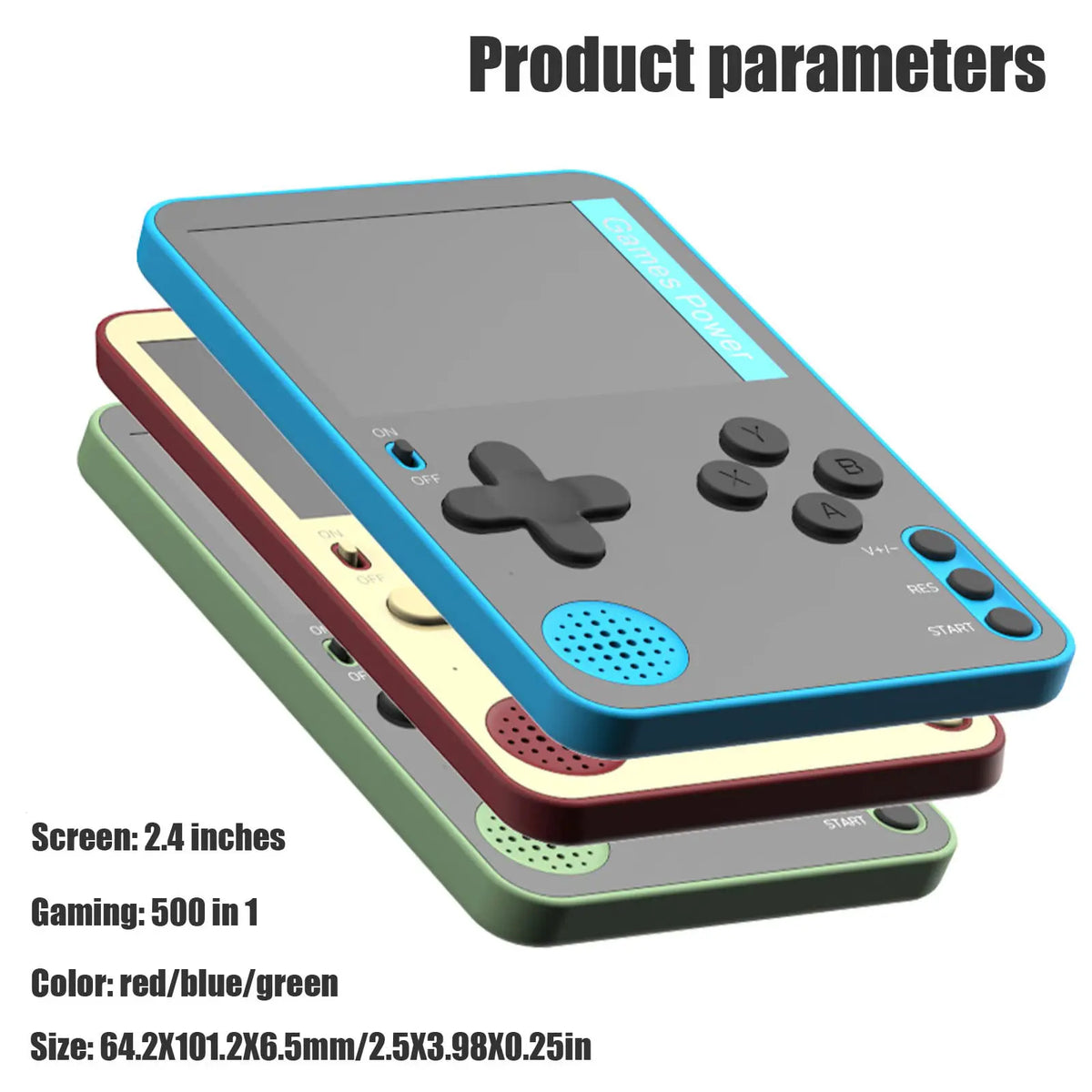 Handheld Game Console 500 Retro Classic Games Portable Mini LCD Rechargeable