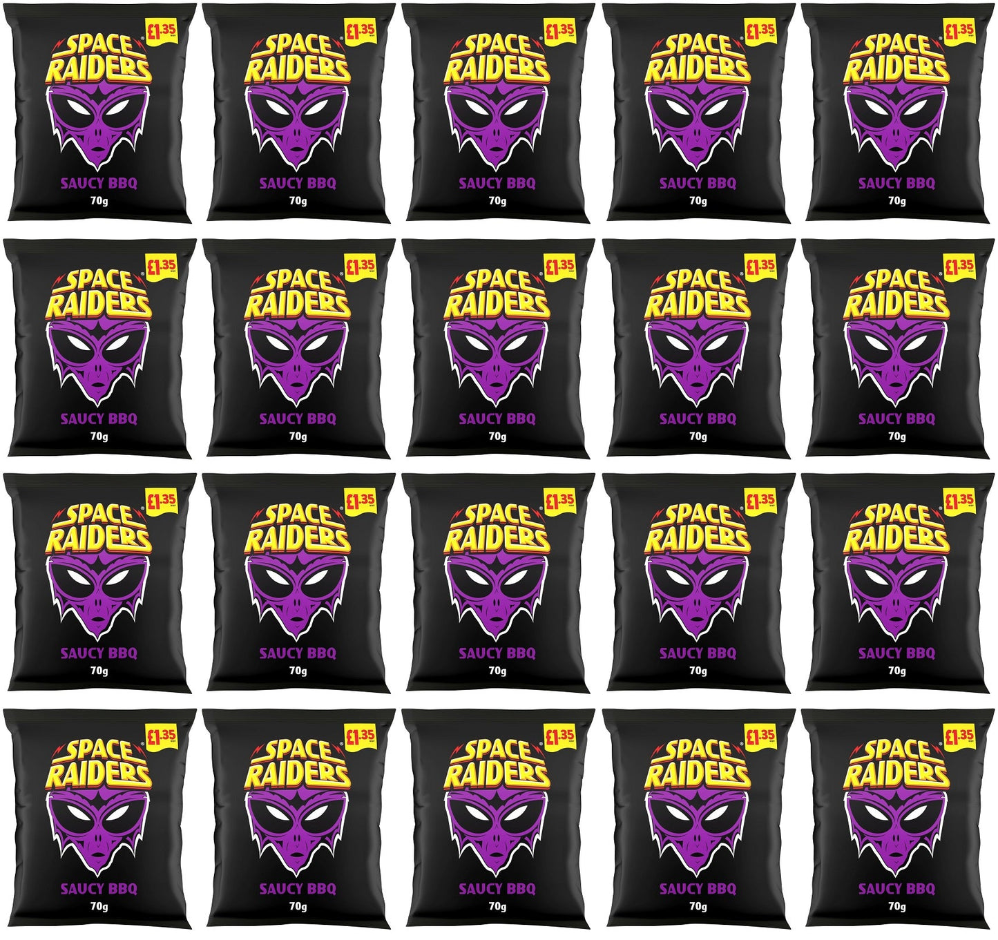 20 x Kp Space Raiders Saucy Bbq - 70GM