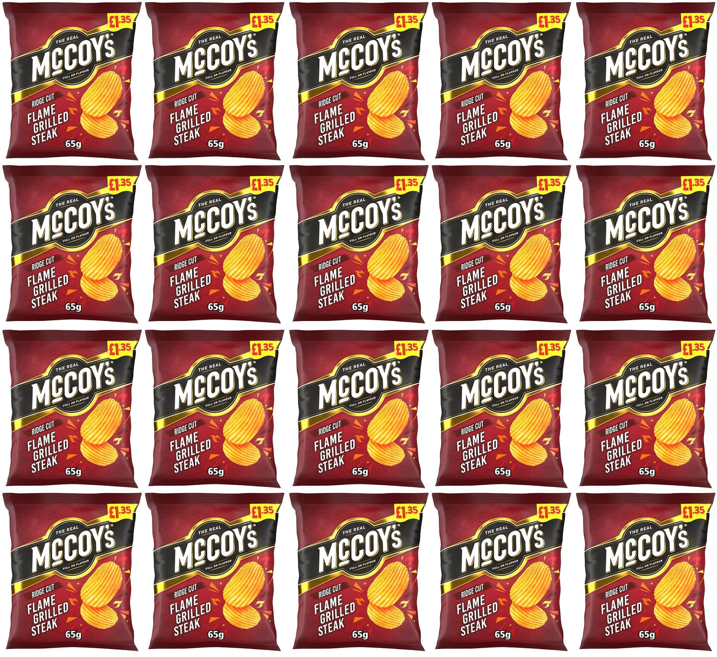 20 x Mccoys Flame Grilled Steak - 65GM