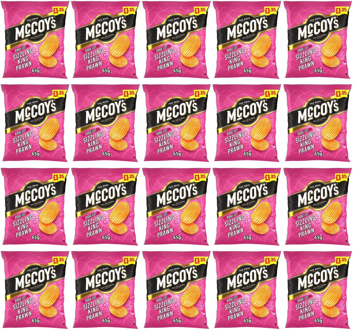 20 x Mccoys Sizzling King Prawn - 65GM