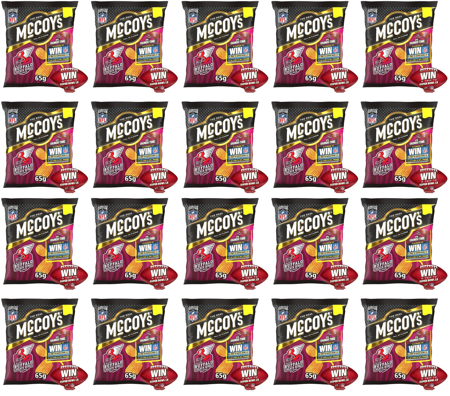 20 x Mccoys Blazin' Buffalo Chicken Wings - 65GM