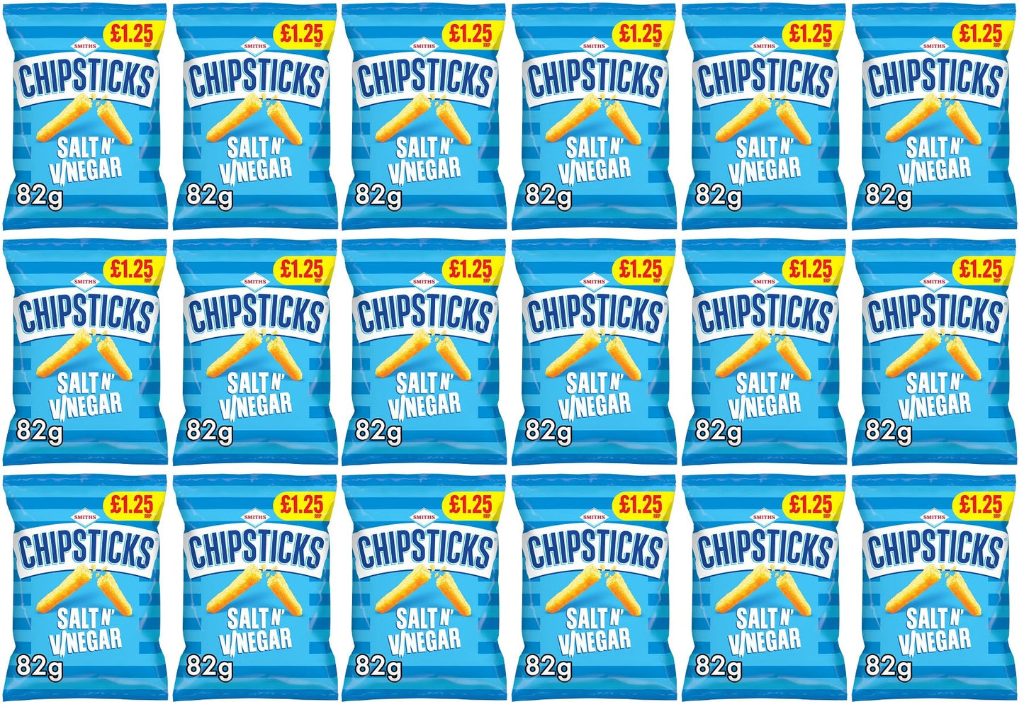 18 x Smiths Chipsticks Salt & Vinegar - 82GM