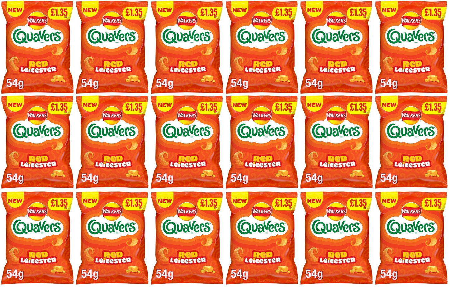 18 x Quavers Red Leicester - 54GM