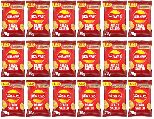 18 x Walkers Ready Salted - 70GM