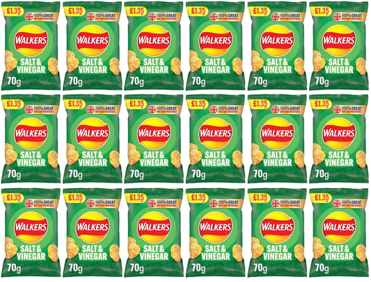 18 x Walkers Salt & Vinegar - 70GM