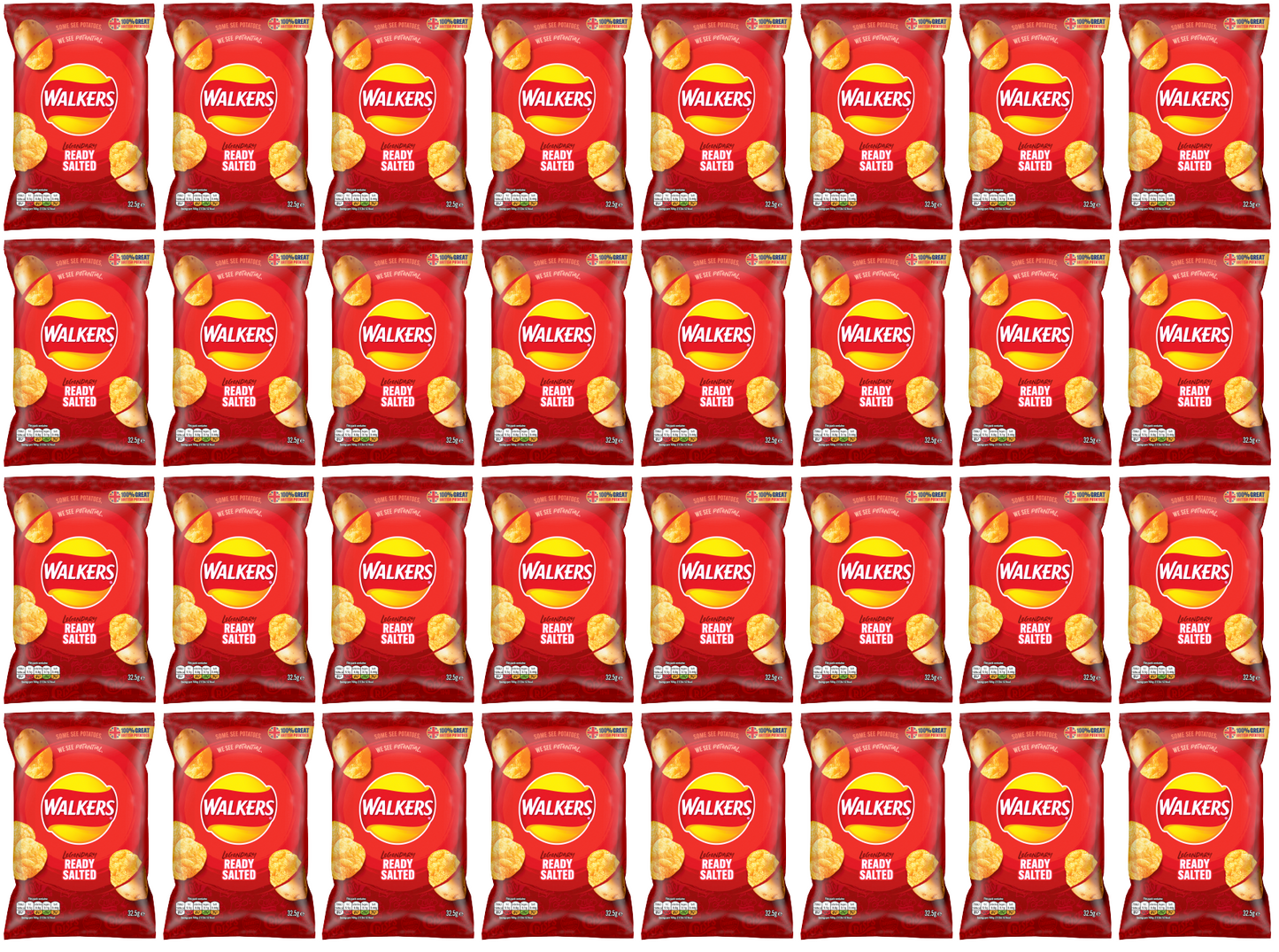 32 x Walkers Ready Salted 32.5Gm