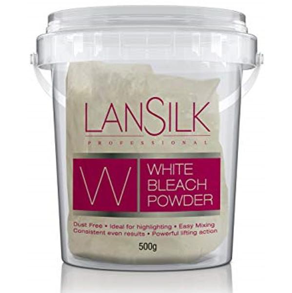 Lansilk Bleach Powder White Professional Hair Lightening for Salon & Home Use 500g/17.64 oz