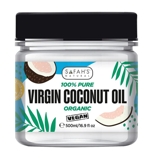 Safah's Natural 100% Pure Virgin Coconut Oil | Organic Deep Hydration for Hair & Skin