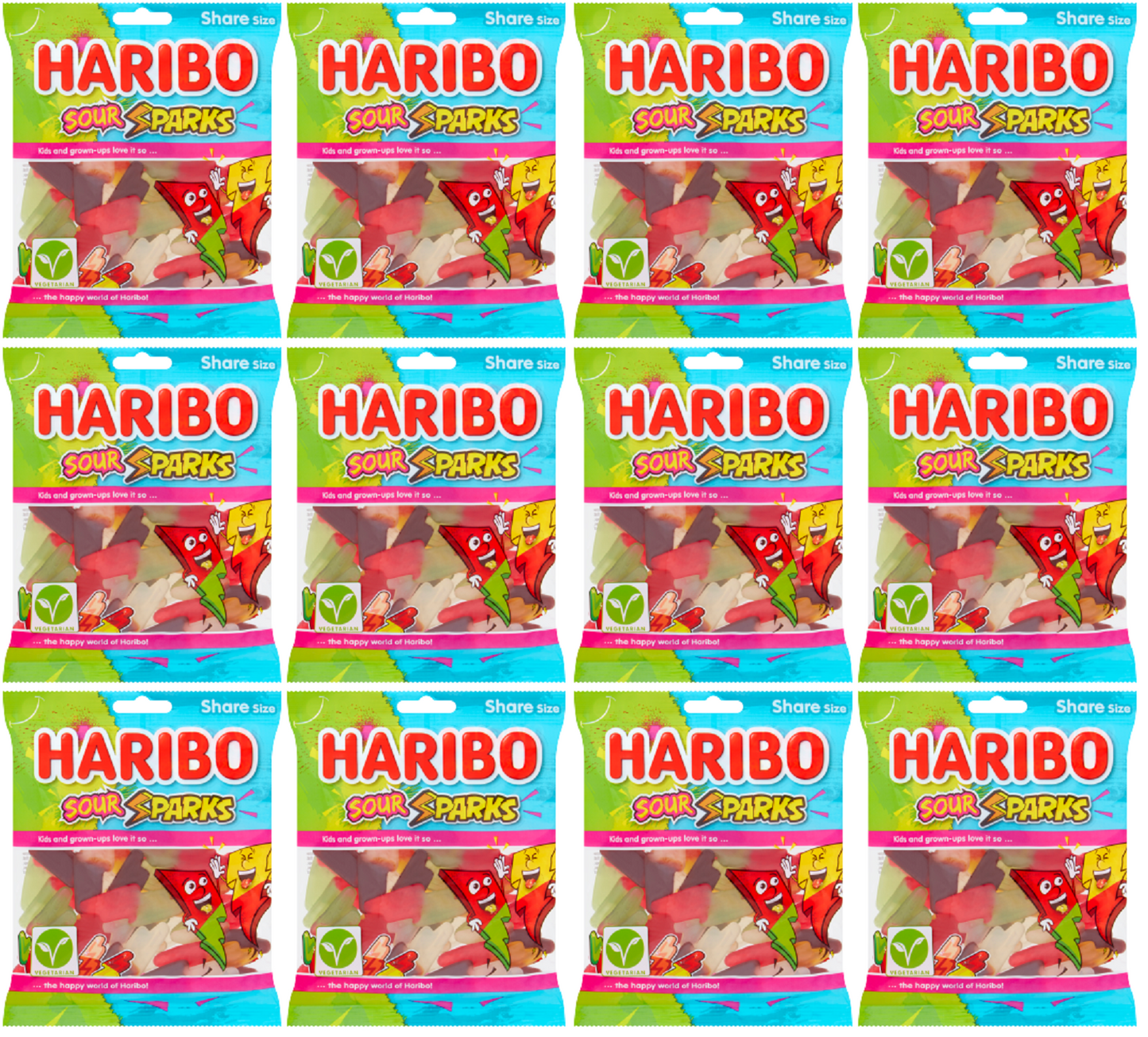 12 x Haribo Sour Sparks - 160GM