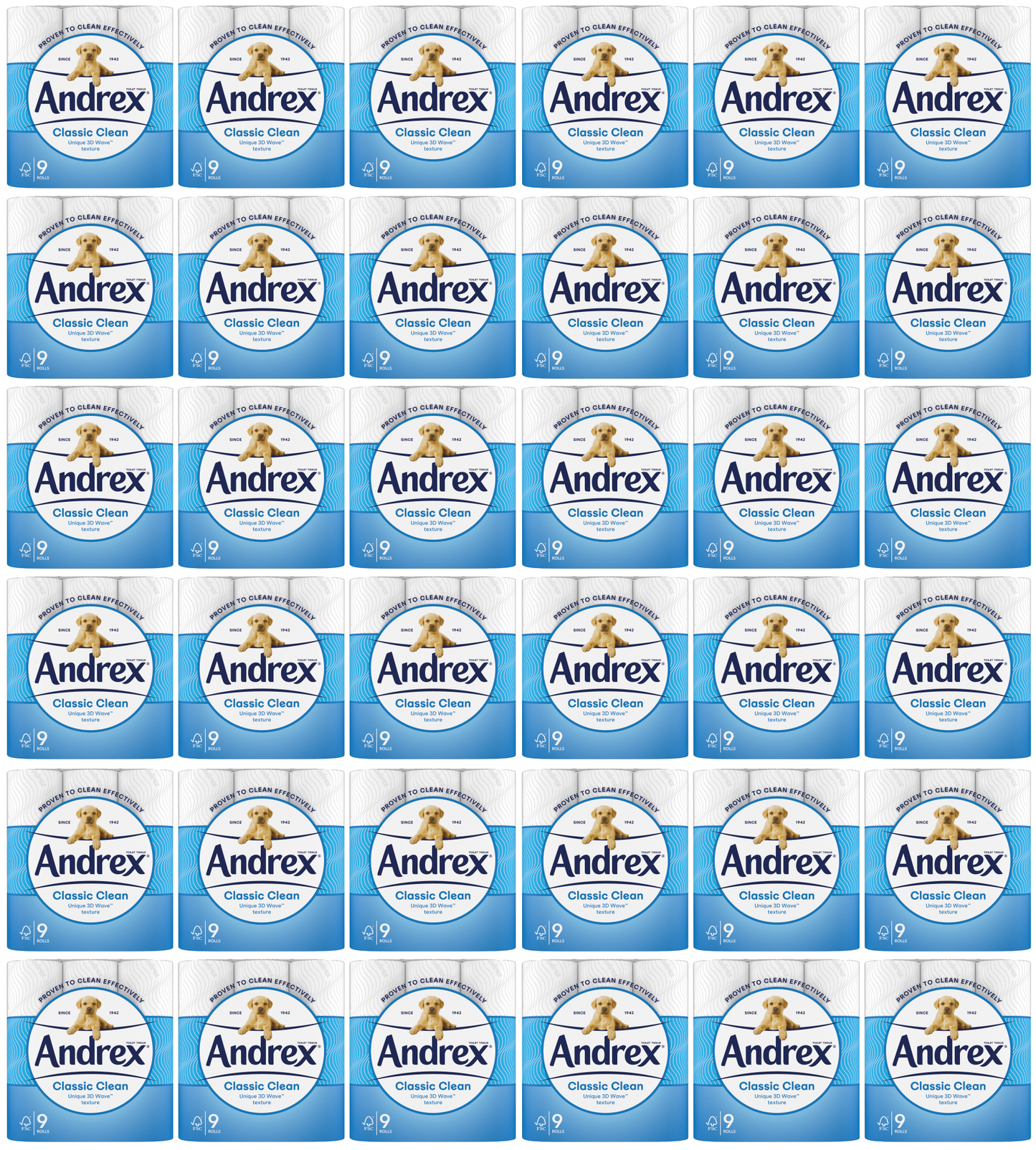 36 x Andrex Classic Clean White Rolls Bulk Saver