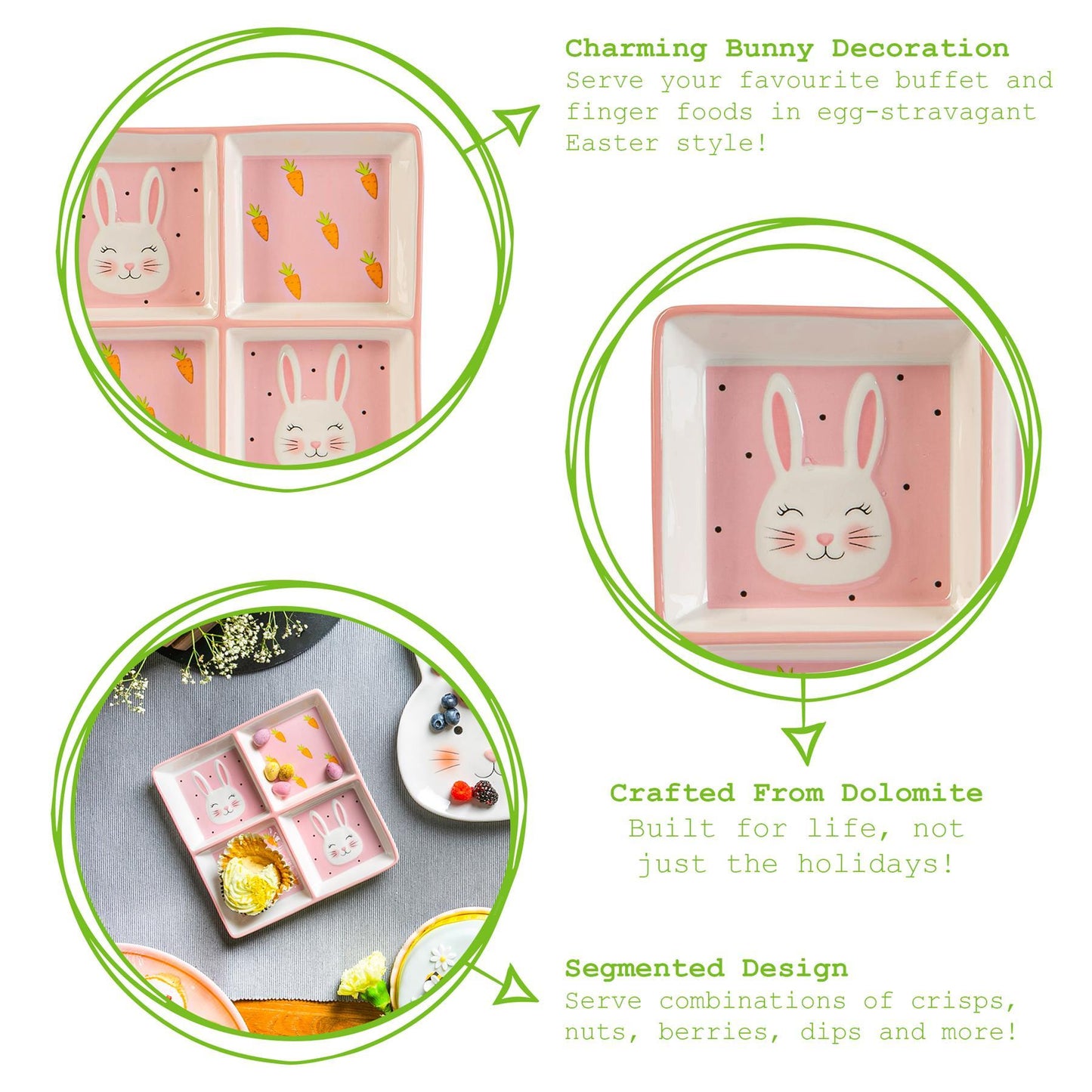 Bunny Snack Plate - Four Segments