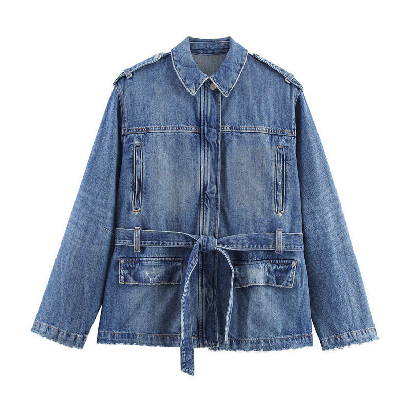 Long Denim Jacket & High Waist Curl Jeans Set | Modest Denim Co-ord