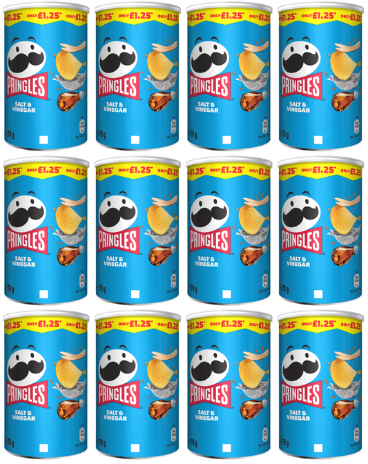 12 x Pringles Salt & Vinegar - 70Gm