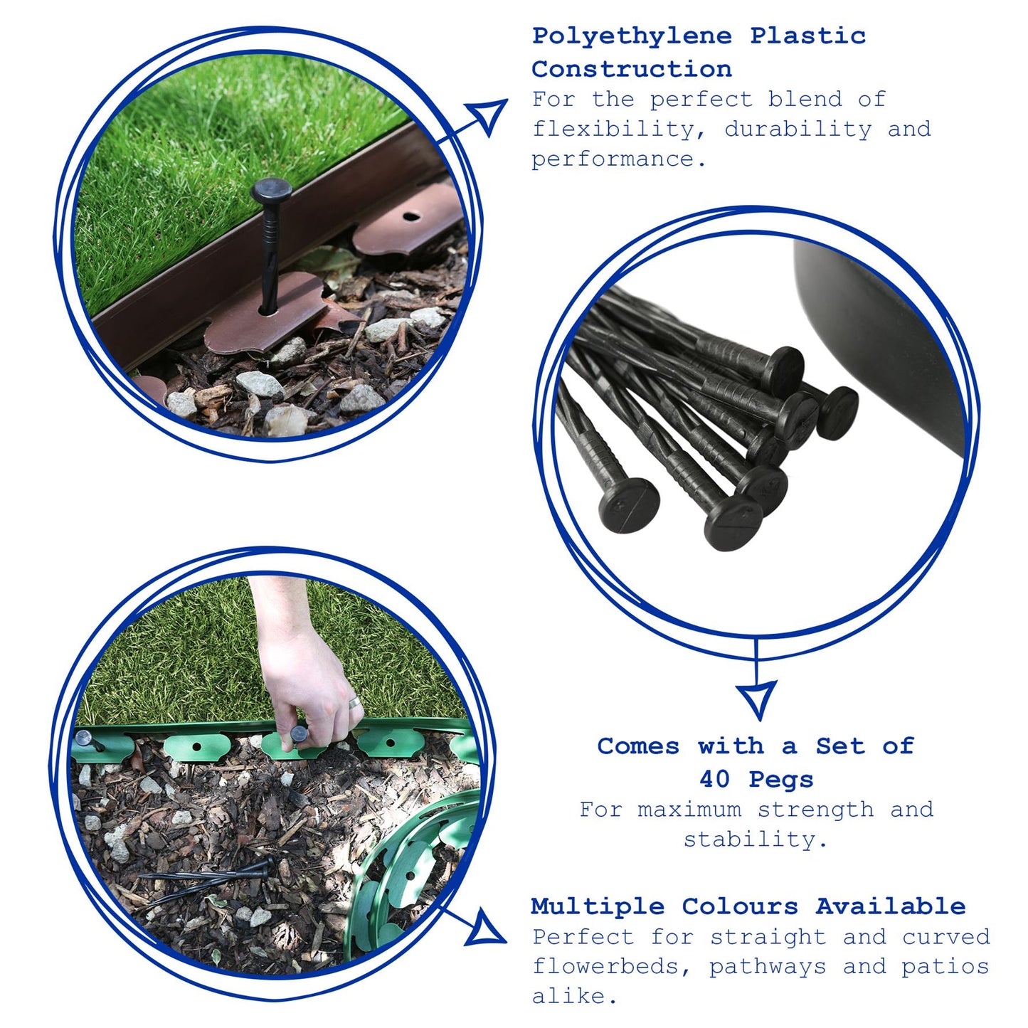 Flexible Plastic Lawn & Path Edging