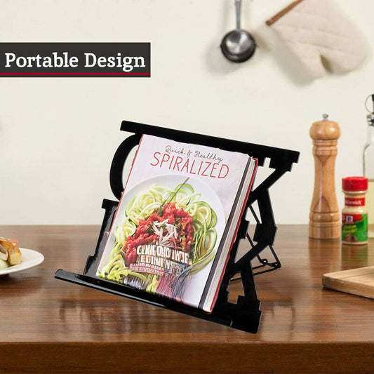 Alpha Black Enamel Metal Cookbook  Stand with Adjustable Support