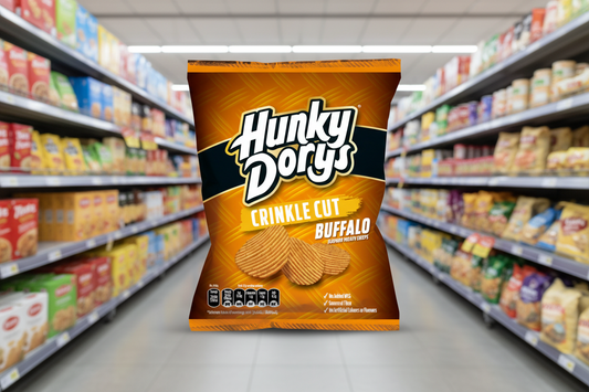 50 x Tayto Hunky Dorys Crinkle Cut Buffalo Flavour Potato Crisps 37G