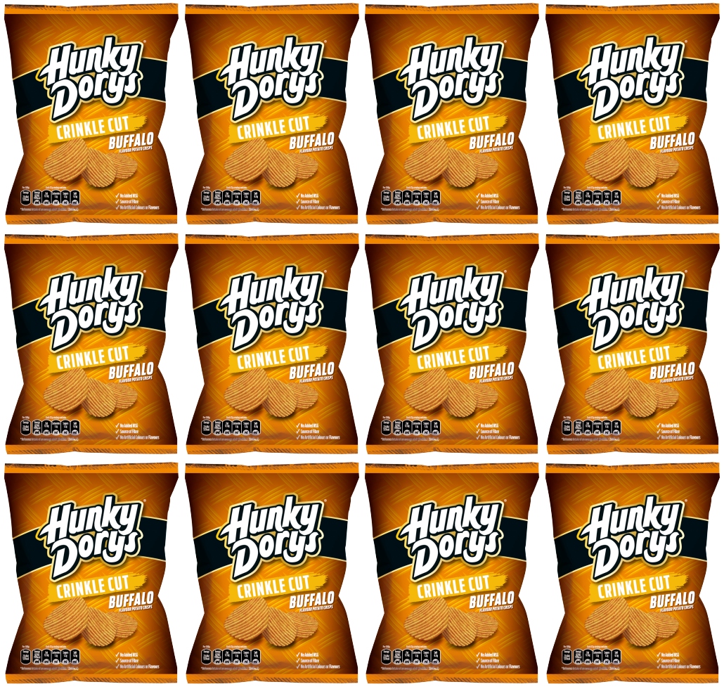 12 x  Hunky Dorys Crinkle Cut Buffalo Flavour Potato Crisps 135G