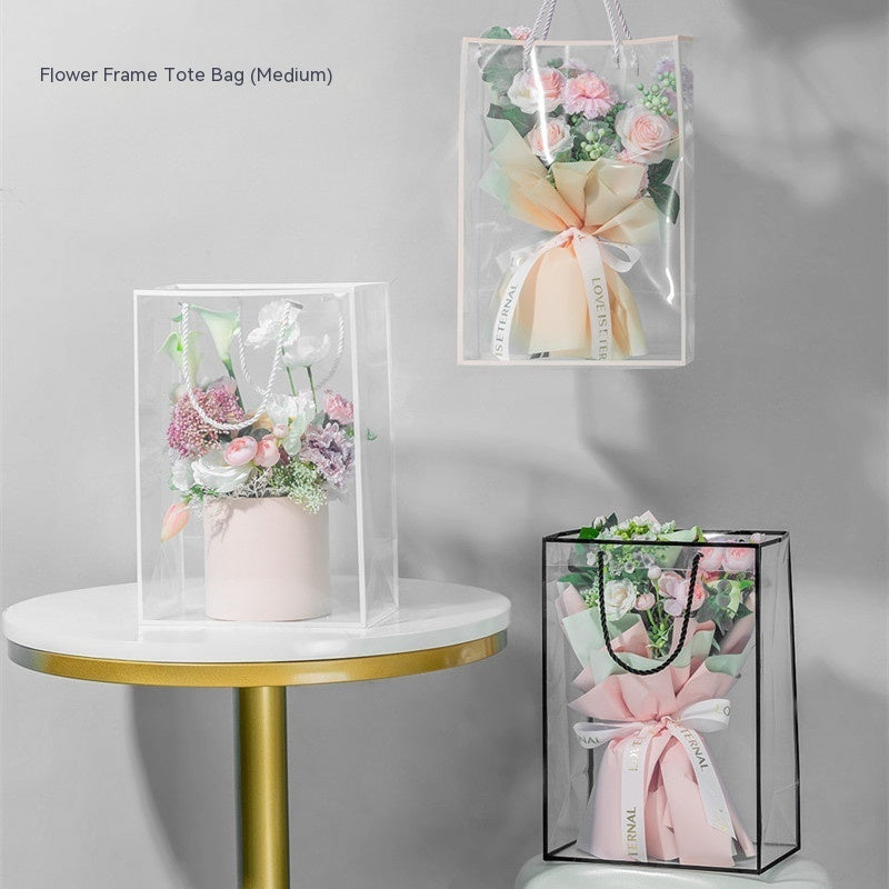 Border Handbag Transparent Hand Carrying Flower Bag
