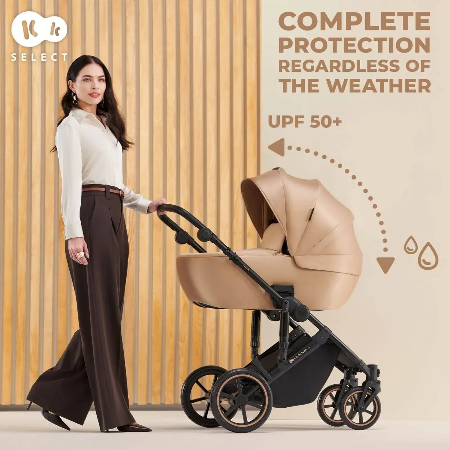Kinderkraft 3-in-1 Mink Pro Prime 2 Travel System with Car Seat - Dark Green