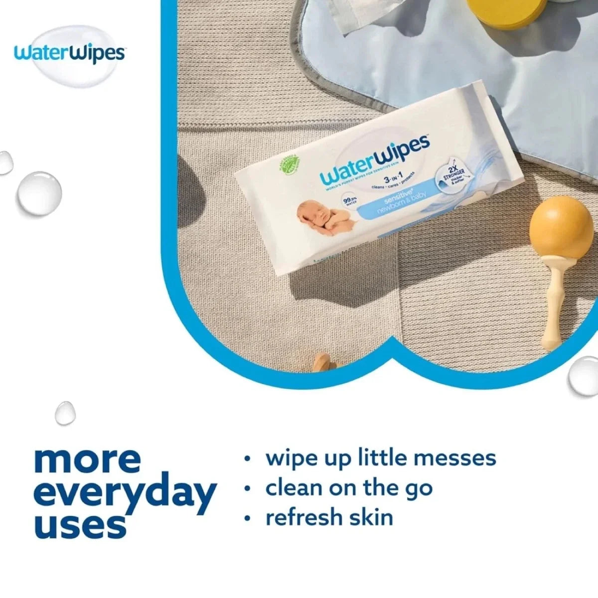 WaterWipes Sensitive Baby & Newborn Wipes 12x60 pcs