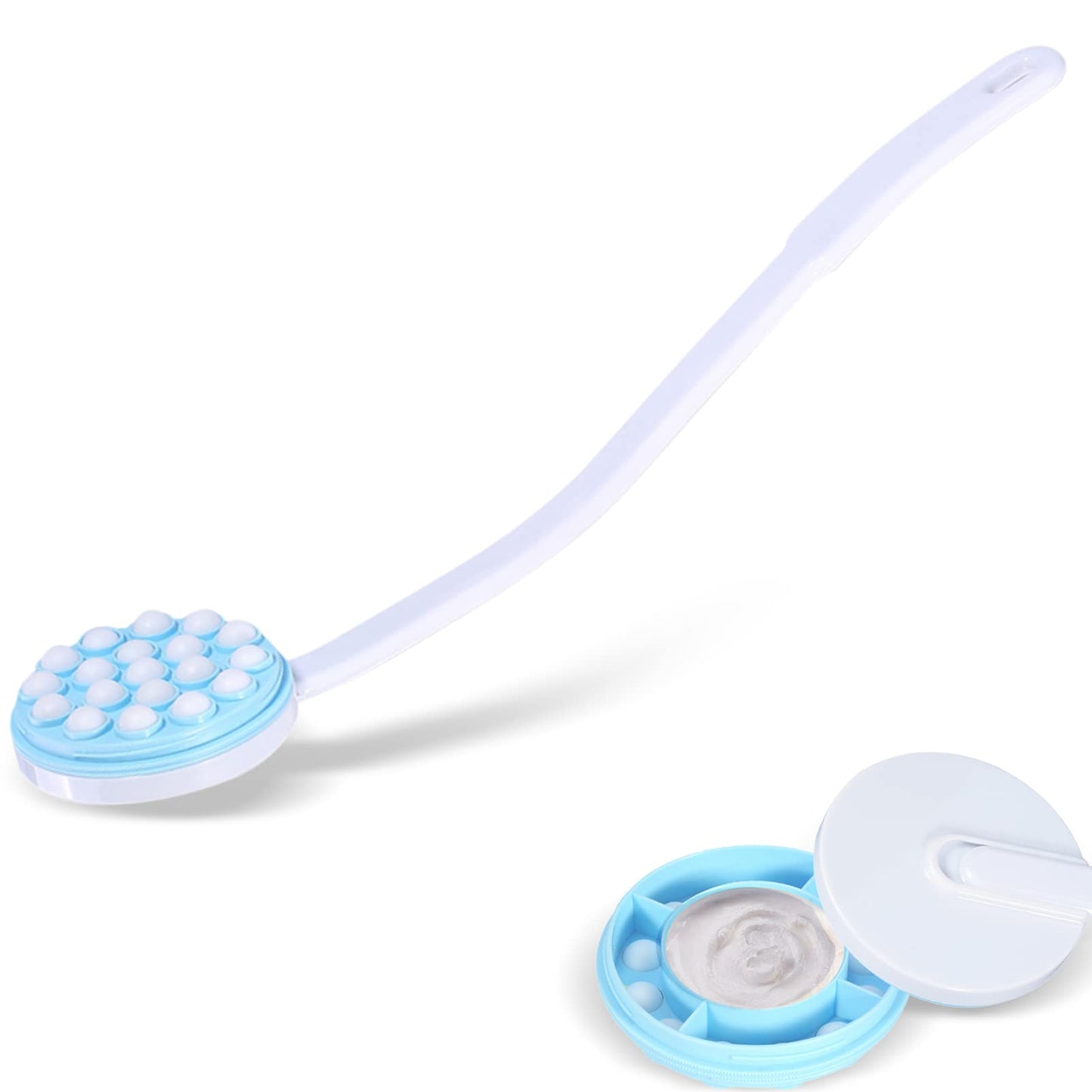 Body Lotion Applicator for Back, Oil Cream Applicator with Long Handle Back Bath Brush Body Massaging Tool Self Application of Sunscreen, Fake Tanner,