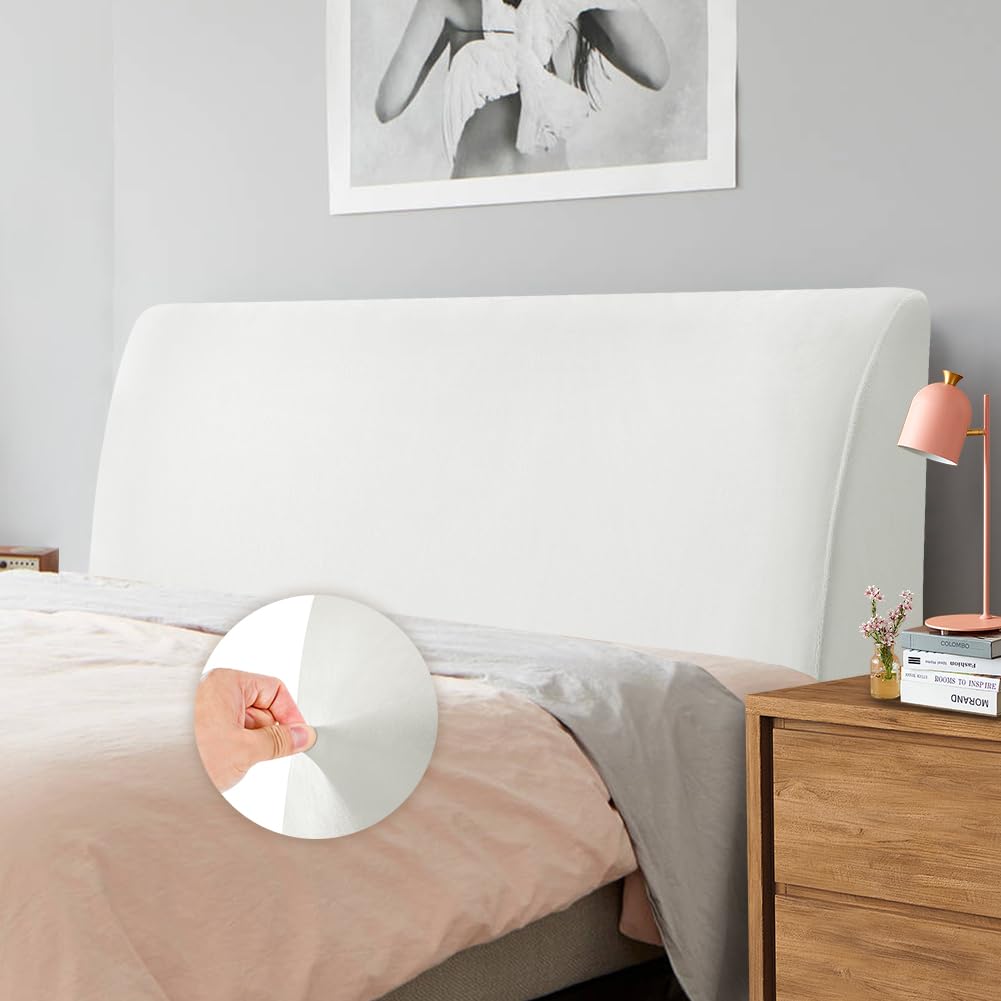 Caijin Bed Headboard Slipcover, Stretch Bed Headboard Cover, Dustproof Protector Cover for Linen Fabric Tufted Upholstered Headboard
