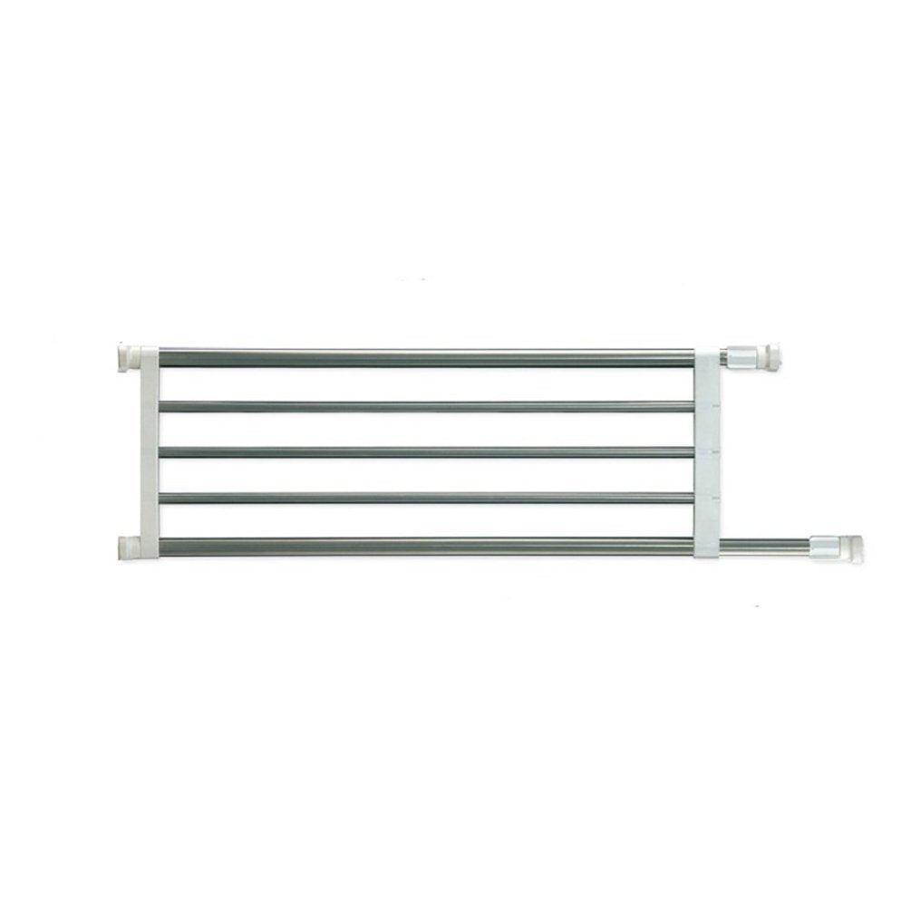 BAOYOUNI Expandable Wardrobe shelf Tension Rod Metal Airing Cupboard Shelving Unit Storage Organiser Extendable Closet Clothes Hanger Dividers