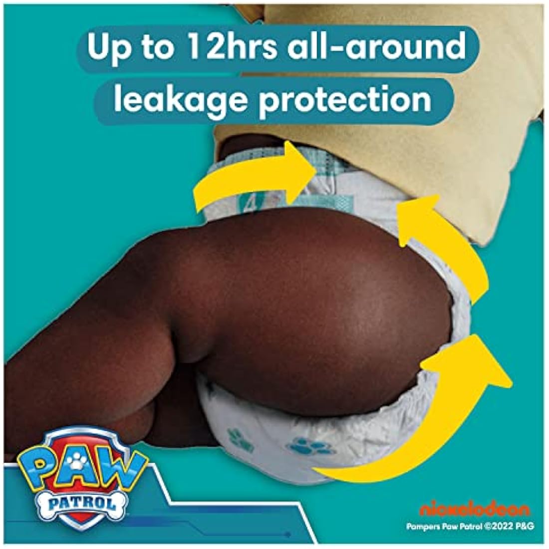 Pampers Baby-Dry Paw Patrol Edition Size 5, 186 Nappies, 11kg - 16kg, Monthly Pack, with A Stop & Protect Pocket to Help Prevent Leaks at The Back