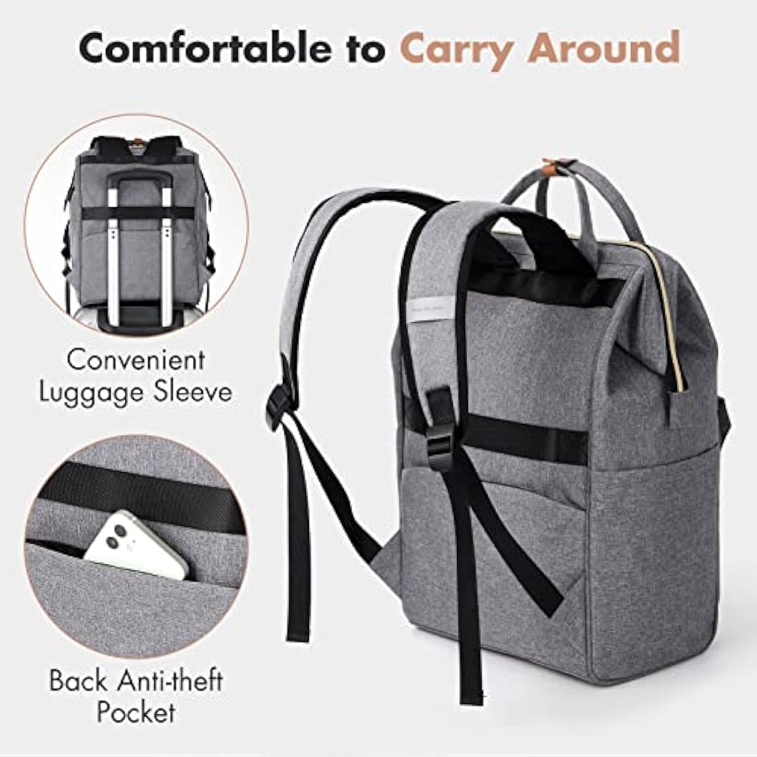 Lekesky Backpack Womens Travel Backpack Extra Large Rucksack Bag for Women Men,17.3" Backpack,Grey