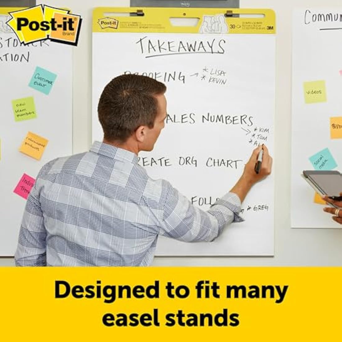 Post-it Super Sticky Self Stick Wall Pad Meeting Chart 566 White 58.4 cm x 50.8 cm 20 Sheets/Pad 2 Pads/Pack 100% PEFC SGSCH-PEFC-COC-110078