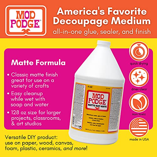 Mod Podge, Water-based Sealer, Glue and Finish, Matte Finish, CS11304, 3.78 l Bottle