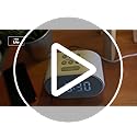 i-box Alarm Clocks Bedside, Radio Alarm Clock, Mains Powered or Battery, FM Radio, USB Charging Port, 5 Step Dimmable Display, Non Ticking, LED Display (White)