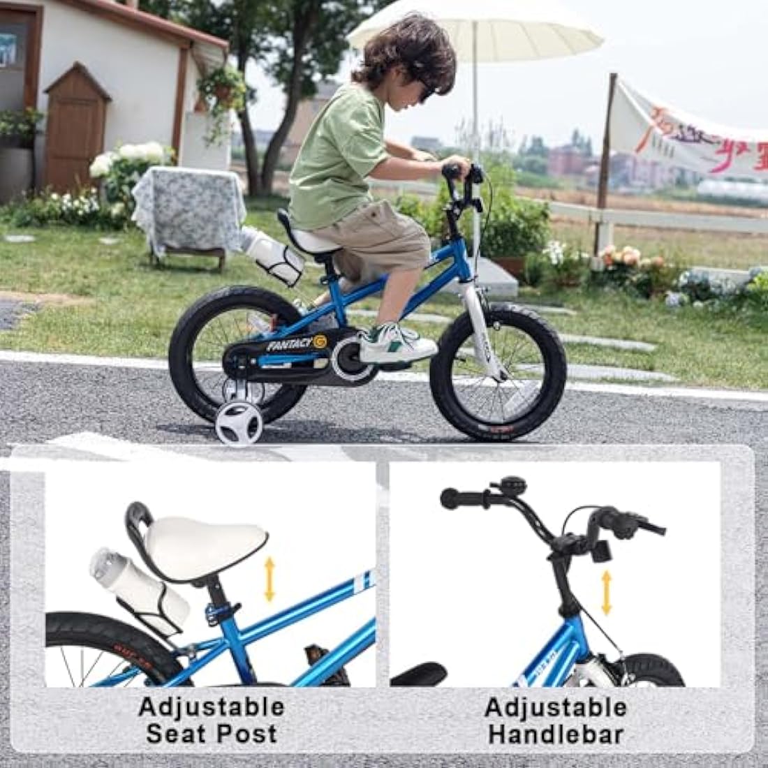 Glerc Fantacy 12 14 16 18 20 Inch Kids Bike for 2-14 Years Old Boys Girls with Water Bottle Holder & Stabilisers, Multiple Colors