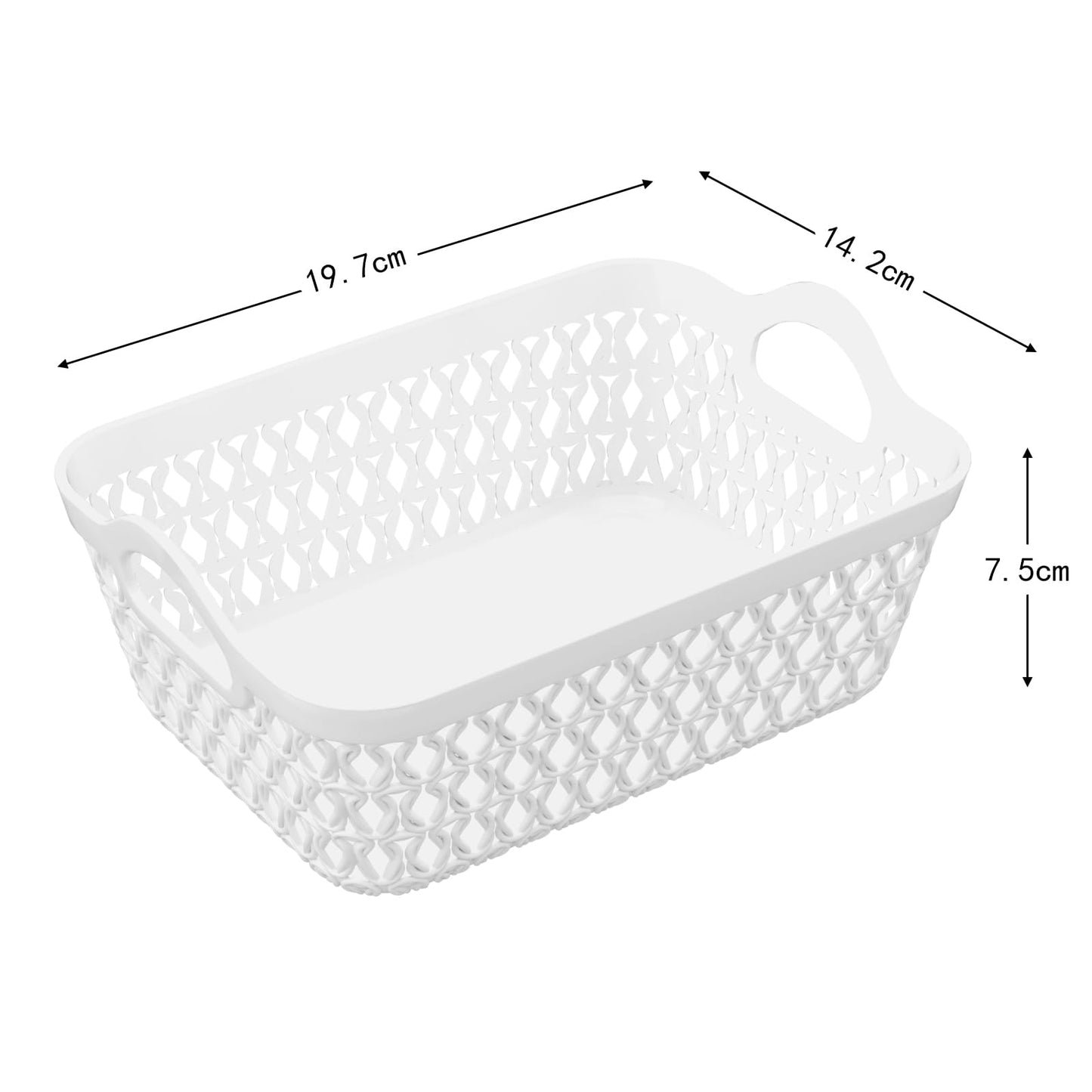 Parlynies Set of 12 Small Storage Tray Baskets, White Desktop Storage Basket Set