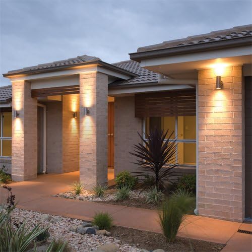 Palin Exterior Interior Stainless Steel Light Outdoor Garden Up/Down Wall Light GU10 IP44 Rated