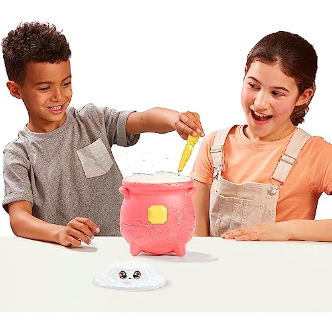 Magic Mixies Magical Gem Surprise Fire Magic Cauldron - Reveal a Non-Electronic Mixie Plushie and Magic Ring with a pop up reveal from the Fizzing Cauldron