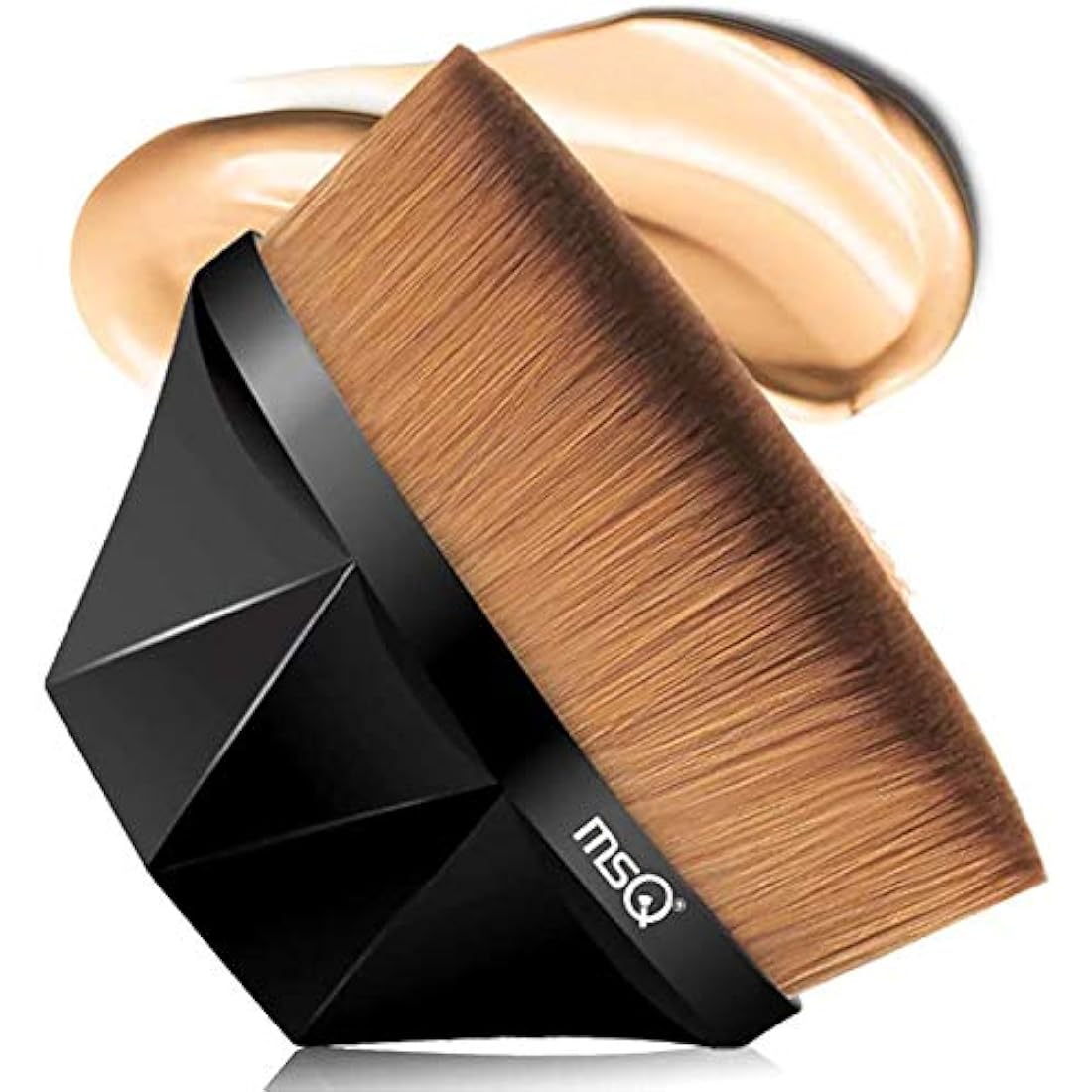 MSQ Flawless Foundation Brush Kabuki Make up Brush Prefect for Liquid and Cream Foundation Blush Bronzer with Storage Case Easy to Carry Black