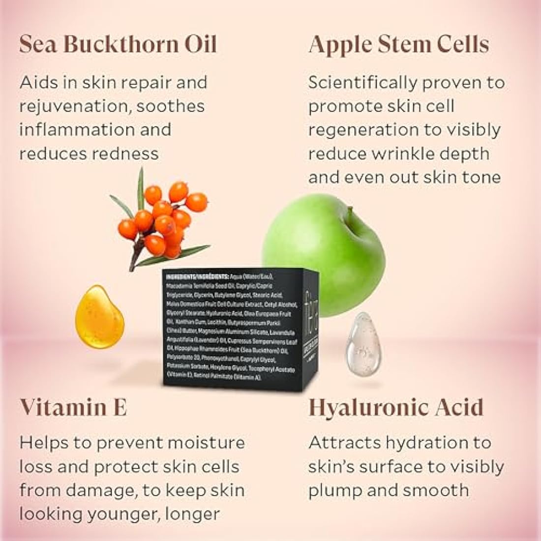 Fièra 24-Hour Rejuvenating Face Cream With Apple Stem Cells - Anti-aging Moisturizer for Day + Night, Formulated for Mature Skin. Visibly Improves Skin’s Tone and Texture - 1.69 FL. Oz.