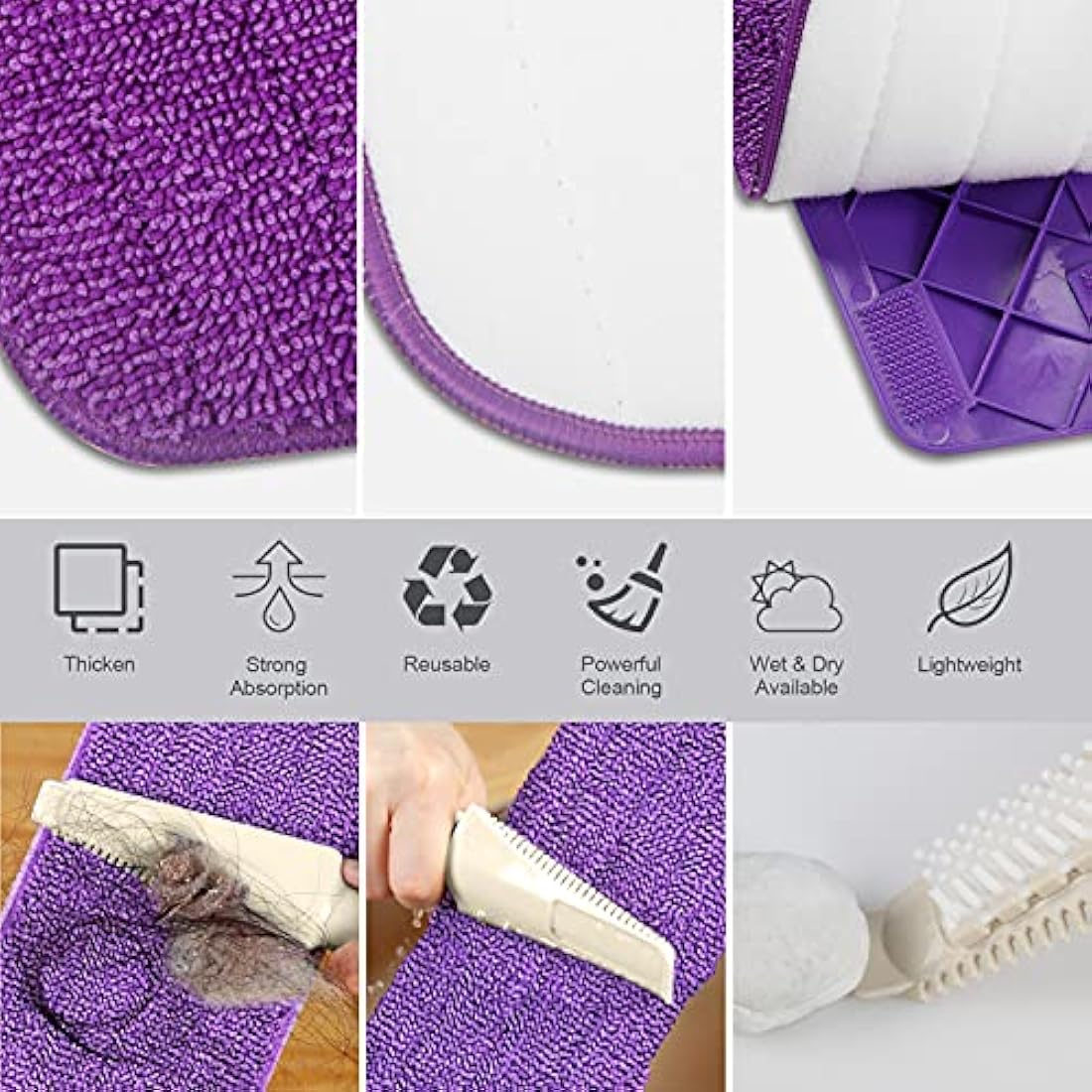 SEVENMAX Spray Mops for Cleaning Floors - Microfibre Floor Mop with 3PCS Washable Pads 550ML Refillable Bottle Kitchen Dust Dry Wet Mop for Cleaning Hardwood Laminate Wood Ceramic Tiles