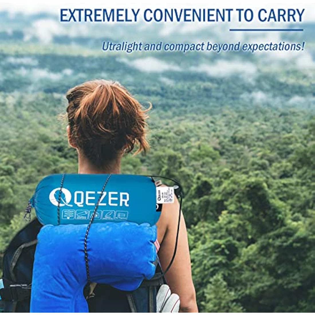 QEZER Ultralight Sleeping Bag for Adults,only 780g Backpacking Sleeping Bag Filled 600+FP Duck Down 5°C 15°C for Camping,and Hiking,Warehouse Outdoor