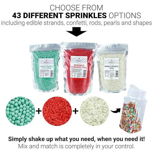 Culpitt Select Edible Shapes, Sugar Decorations for Cakes, Cupcakes, Cookies, Ice Cream, and Desserts, Cake Sprinkles, Edible Cake Decorations