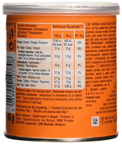 Pringles Cheese and Onion Crisps 190 g (Pack of 18)